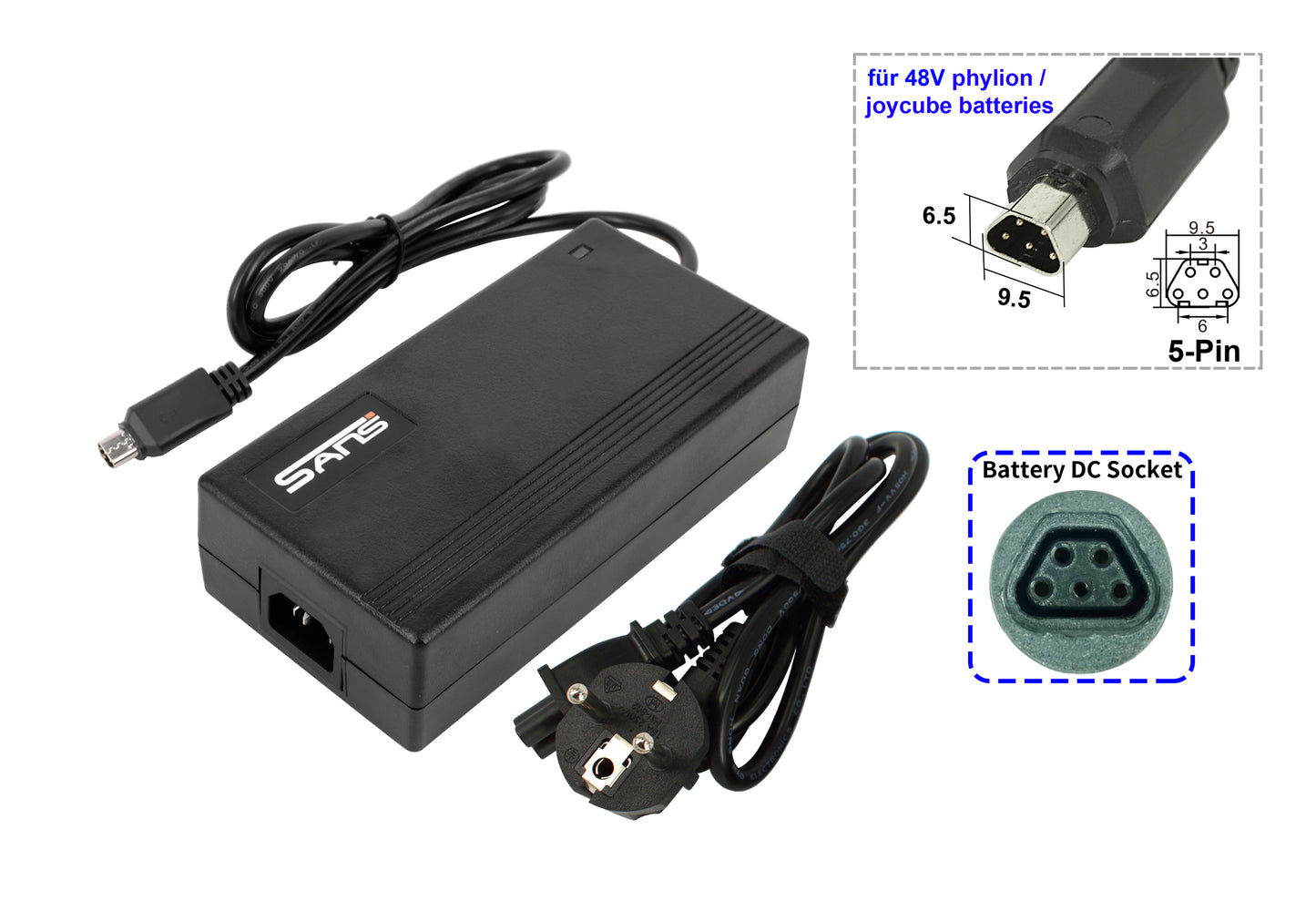 Powersmart Charger for Phylion battery Joycube SF-06S / RC1701 - 48V 2A