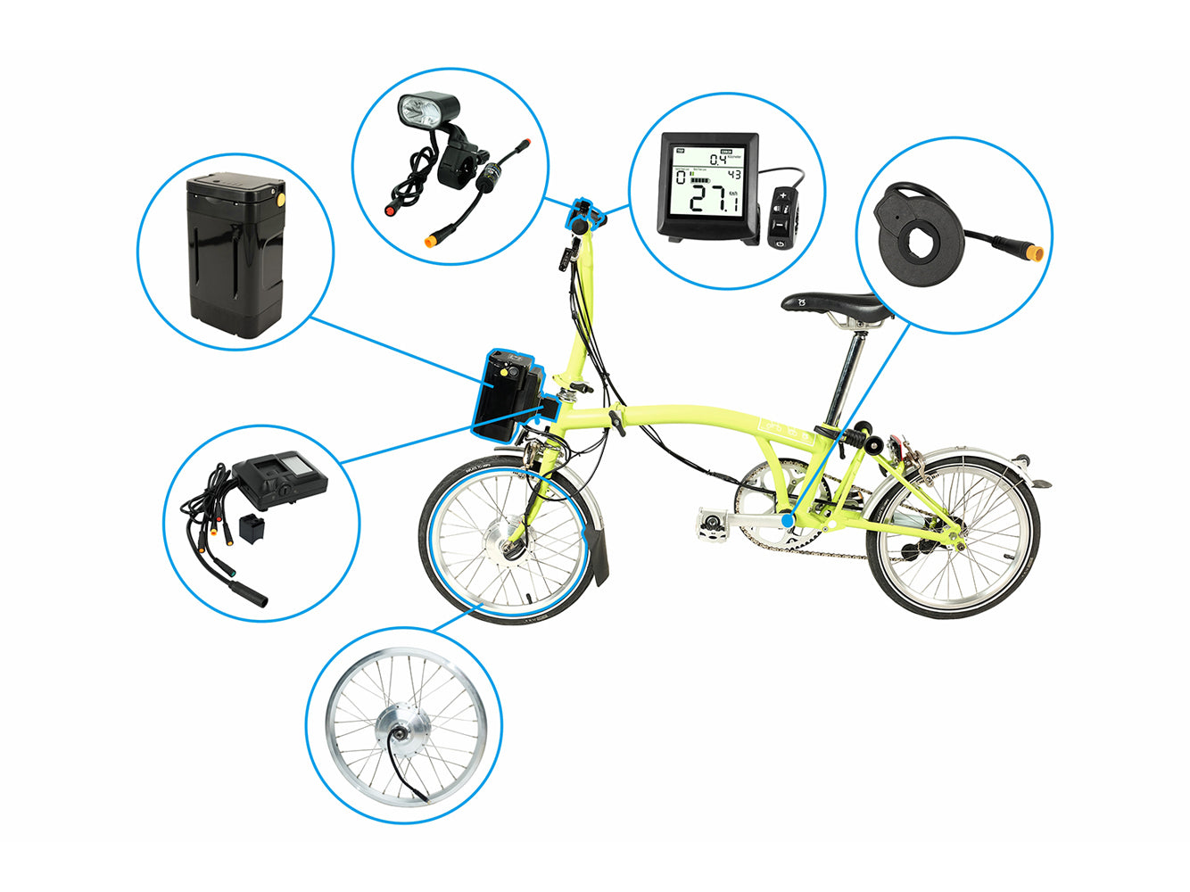 DIY-Umrüstsatz für Brompton-Faltrad 36V 8,7Ah/313,2Wh