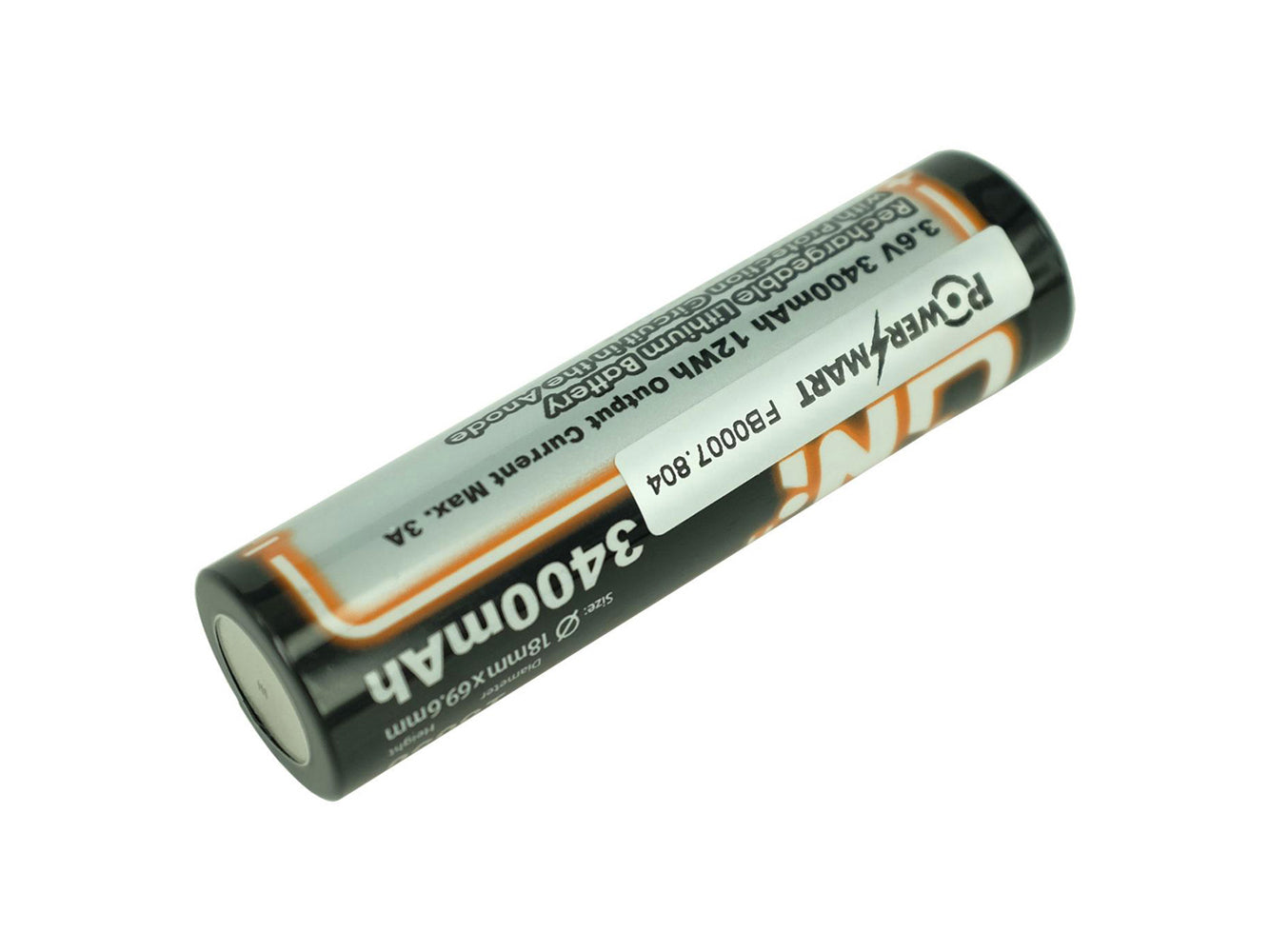 PowerSmart 3400mAh 18650 Rechargeable Lithium Battery for Flashlight