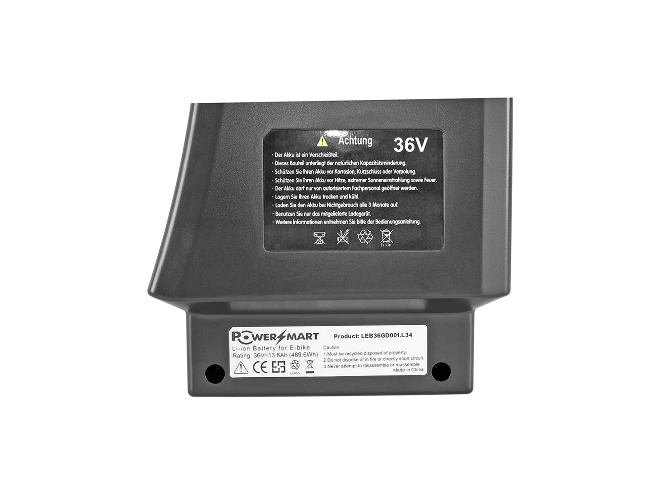 Powersmart battery SideClick SILVER 36V 13.6Ah for e-bikes with SideClick battery from Prophete, Zündapp, Kreidler, Mercedes Benz and others (models 412 / 447)