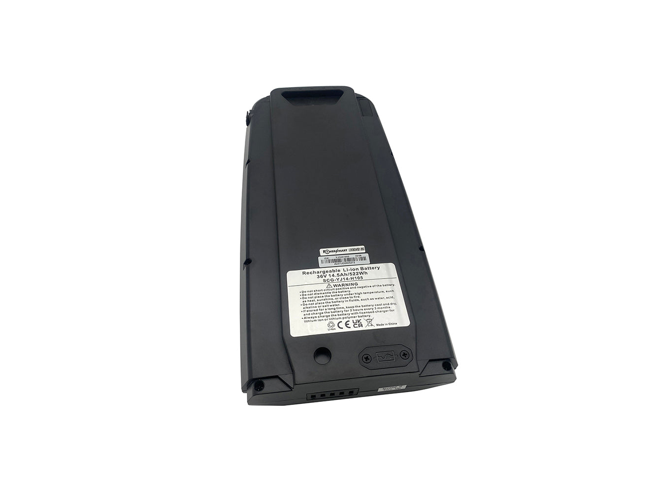 Powersmart luggage rack battery YJ145 - 36V 14.5Ah (504Wh) - for e-bikes from Telefunken, F.lli Schiano and much more