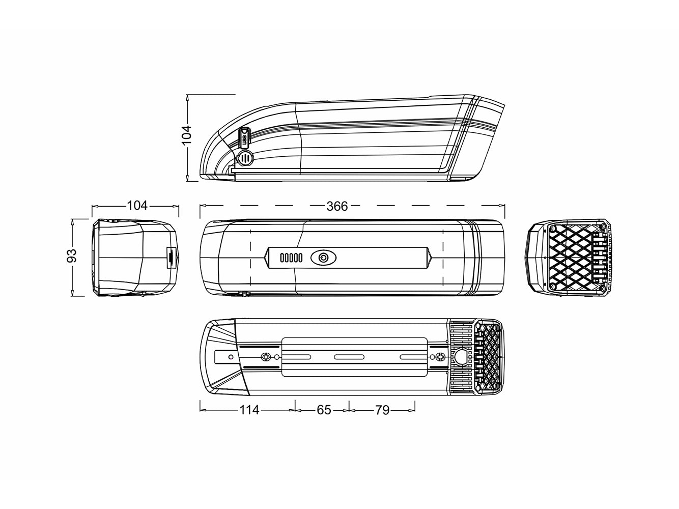 36V 14Ah/504Wh Li-ion Battery for E-Bike