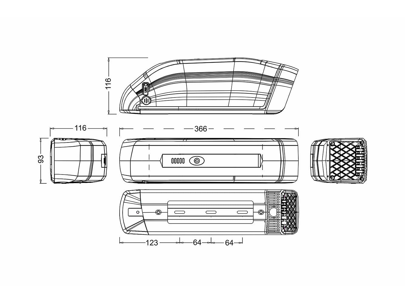 36V 17.5Ah/630Wh Li-ion Battery for E-Bike