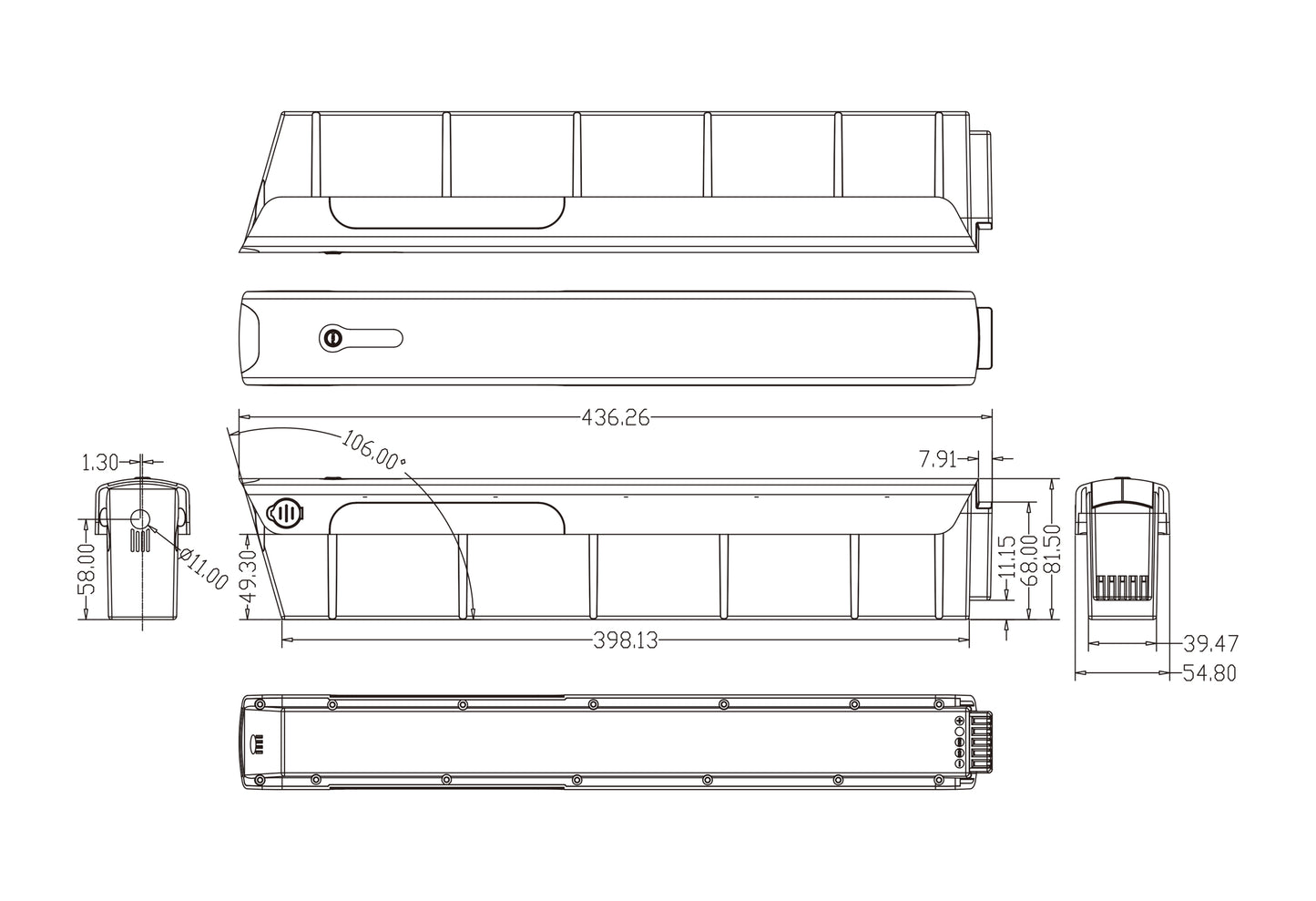 36V 14Ah/504Wh Akku für Witt E1200 männlich / weiblich