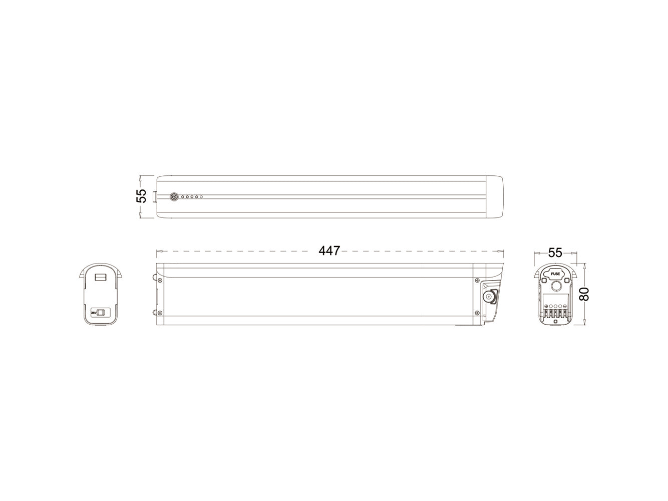 Batterie de vélo électrique Li-Ion 36V - 14Ah/504Wh, remplacement pour Saxonette Comfort Plus 