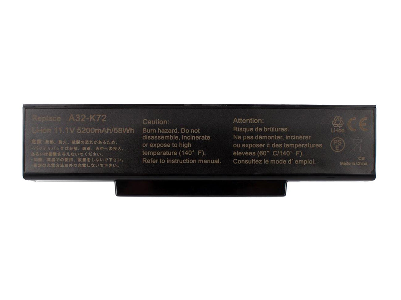 Replacement for ASUS A72, A72D, A72DR, A72F, A72J, A72JK, A72JR Laptop Battery